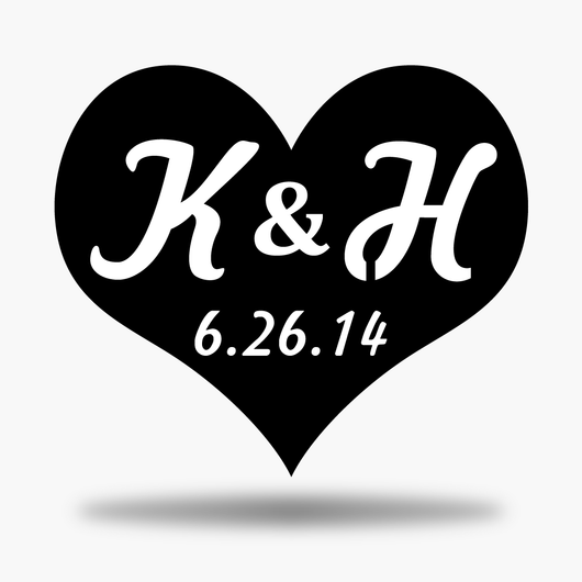 Heart Initials & Date Monogram (1633260503114)